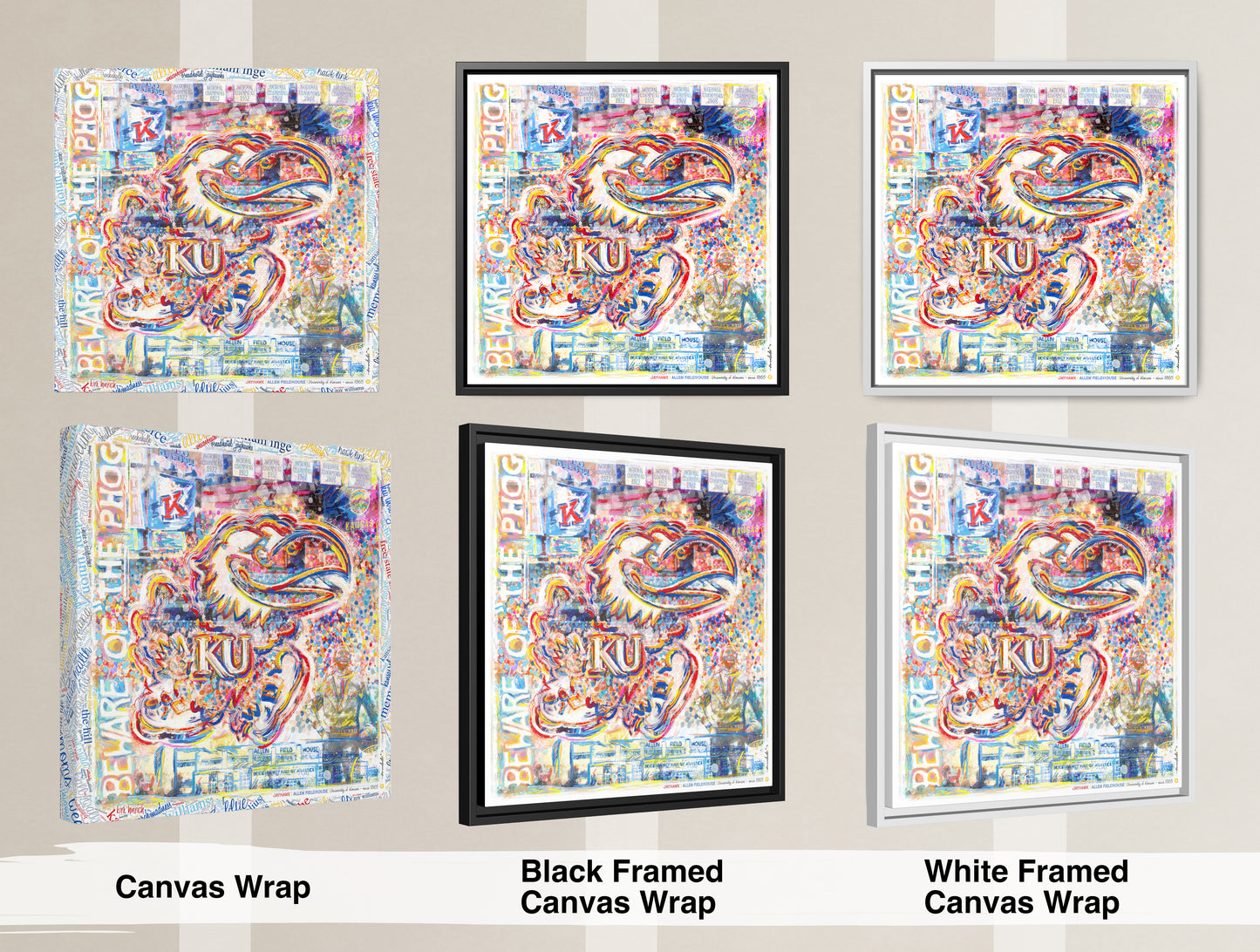 KU Jayhawk Allen Fieldhouse Art: University of Kansas Canvas Print