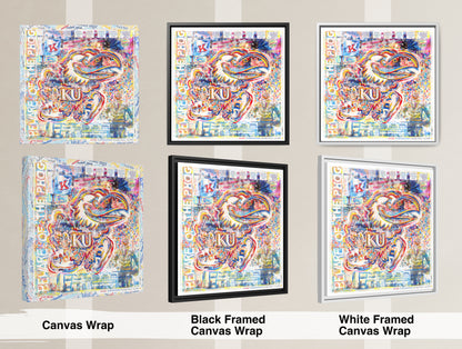 KU Jayhawk Allen Fieldhouse Art: University of Kansas Canvas Print
