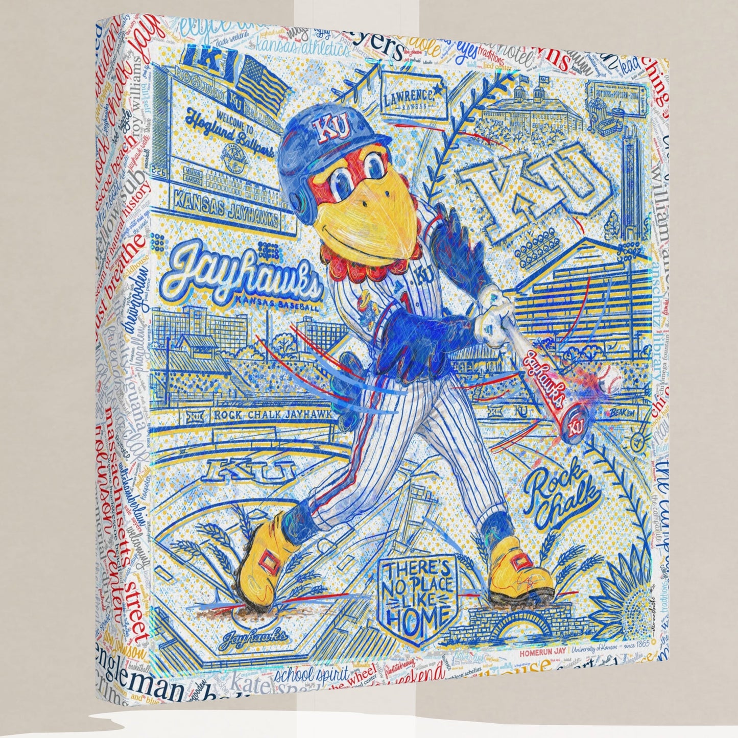 KU Baseball Jayhawk Art: Kansas University Hoglund Ballpark Homerun Jay