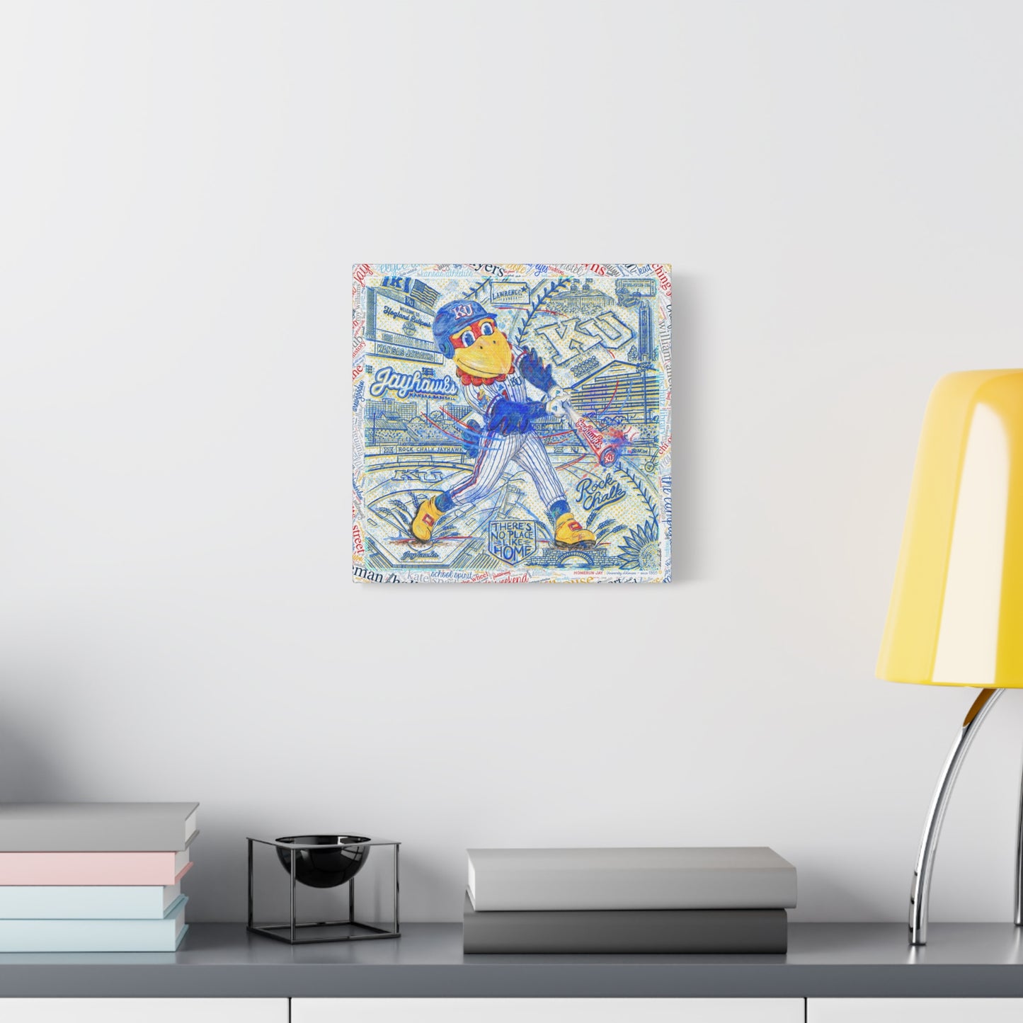 KU Baseball Jayhawk Art: Kansas University Hoglund Ballpark Homerun Jay