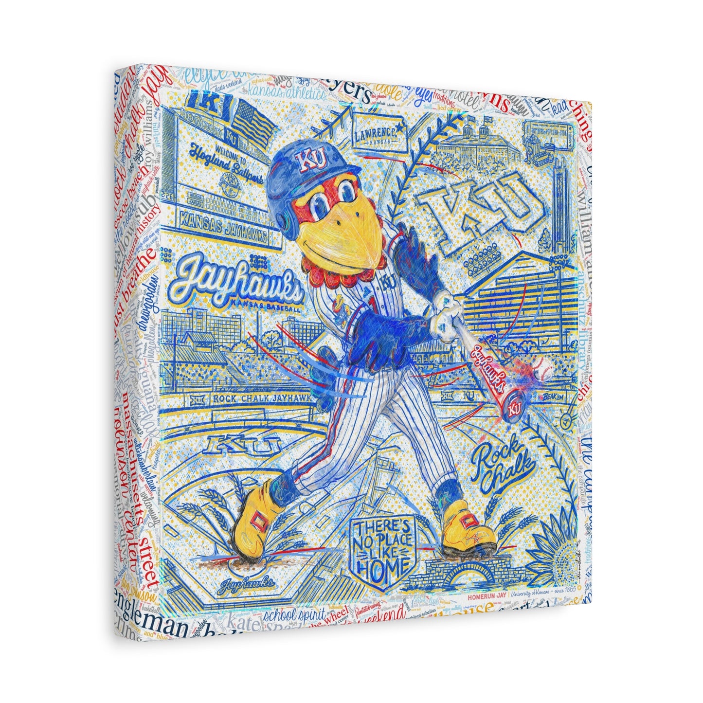 KU Baseball Jayhawk Art: Kansas University Hoglund Ballpark Homerun Jay