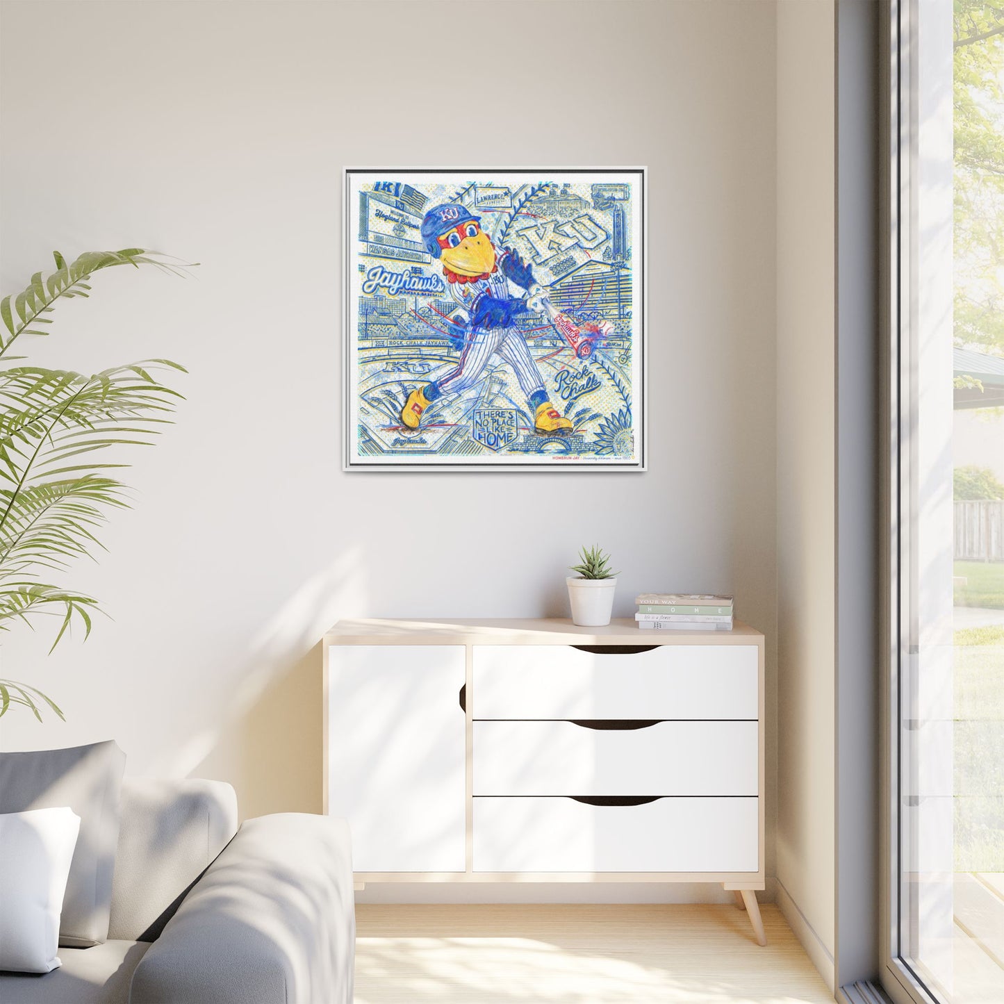 KU Baseball Jayhawk Art: Kansas University Hoglund Ballpark Homerun Jay