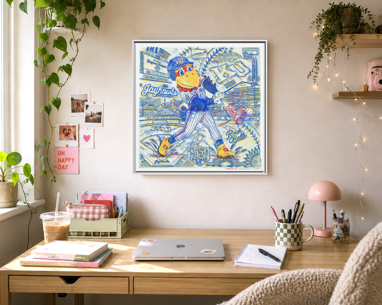 KU Baseball Jayhawk Art: Kansas University Hoglund Ballpark Homerun Jay