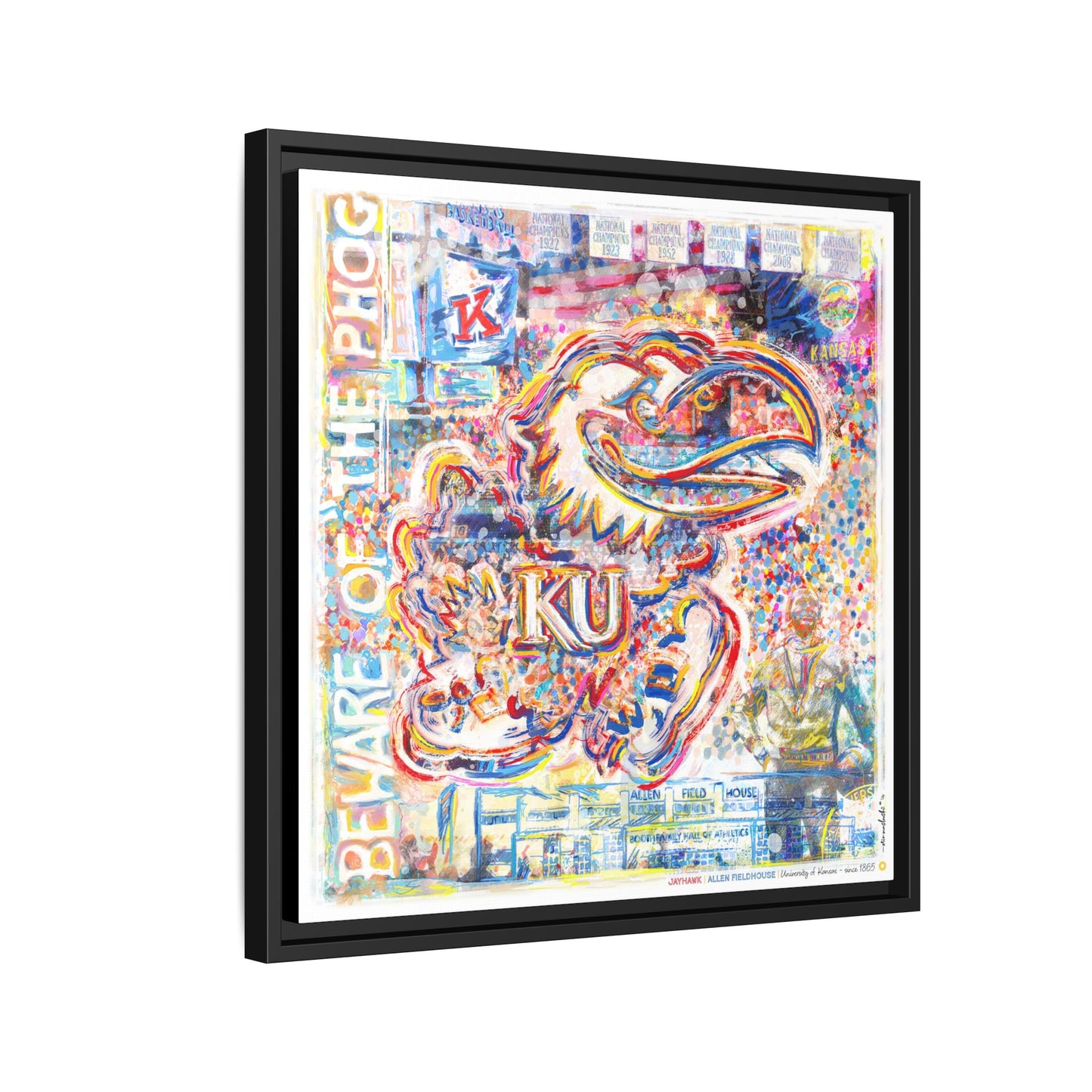 KU Jayhawk Allen Fieldhouse Art: University of Kansas Canvas Print