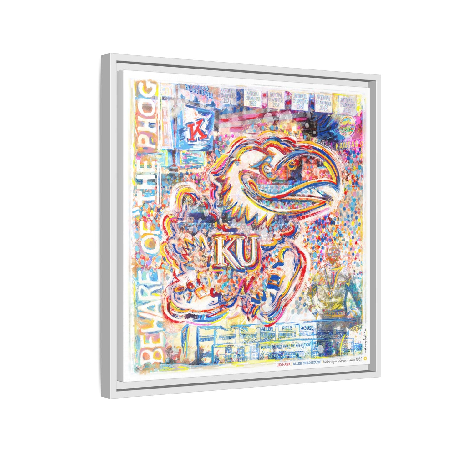 KU Jayhawk Allen Fieldhouse Art: University of Kansas Canvas Print