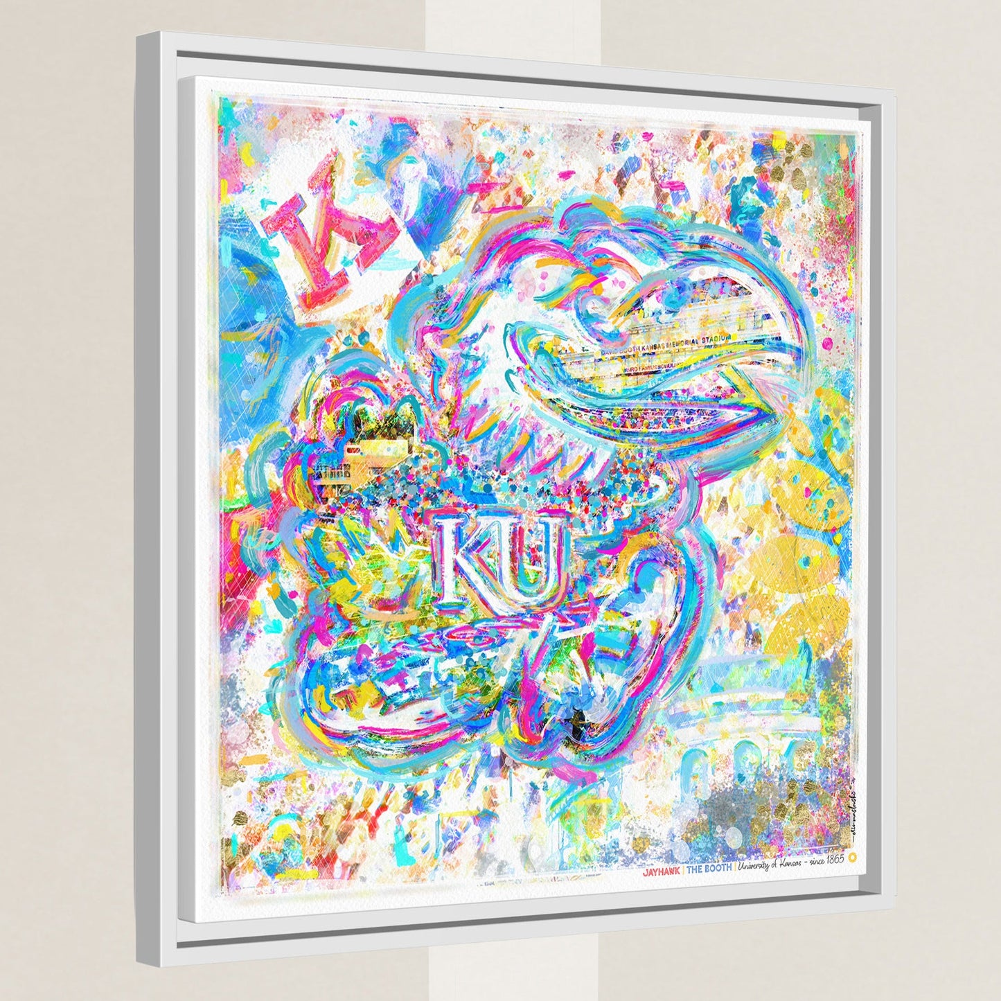 KU Jayhawk Art: Kansas Memorial Stadium Canvas Print