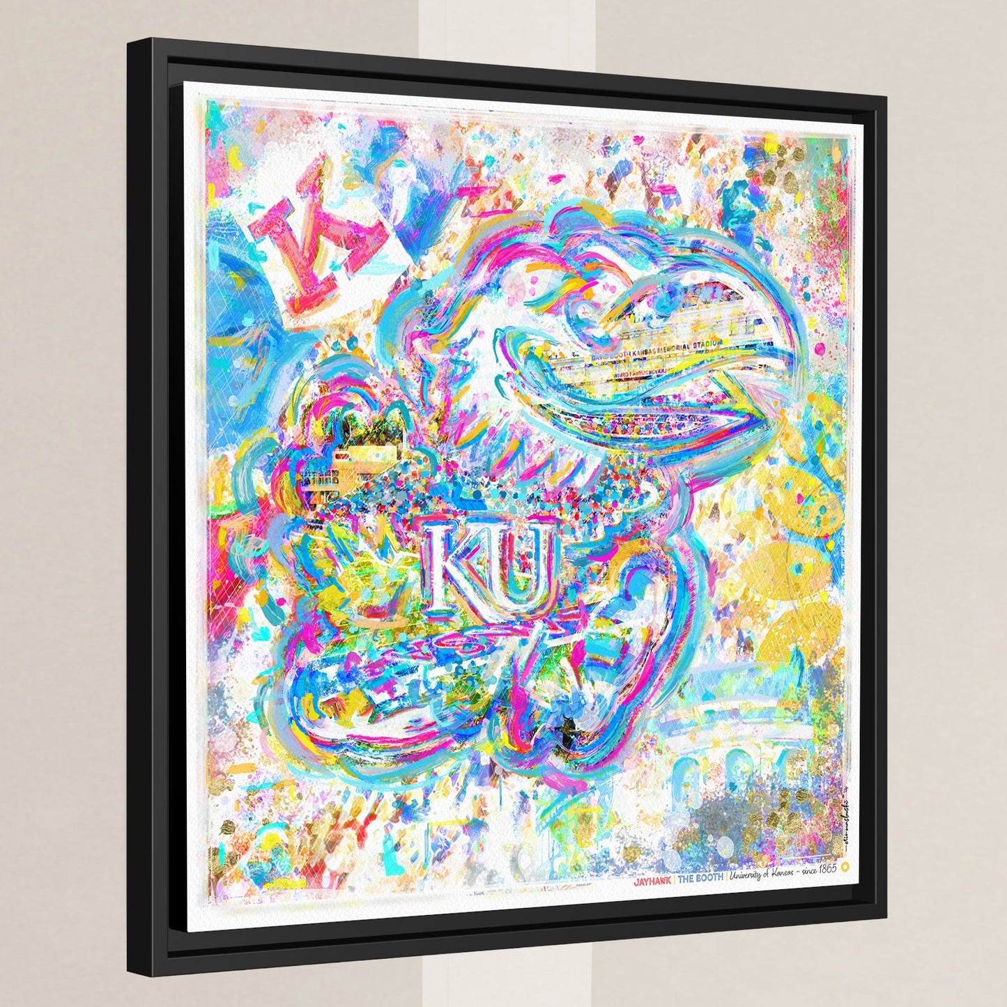 KU Jayhawk Art: Kansas Memorial Stadium Canvas Print