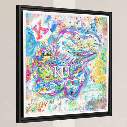 KU Jayhawk Art: Kansas Memorial Stadium Canvas Print