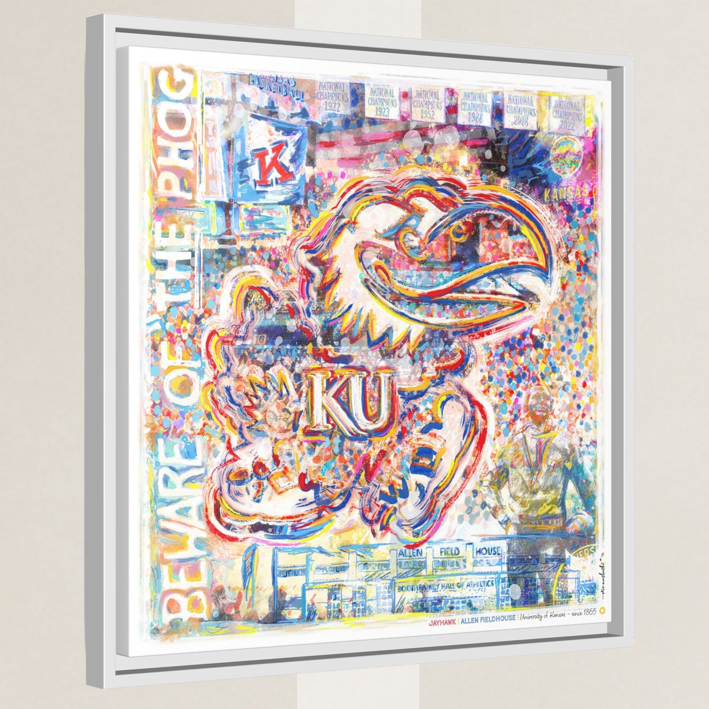 KU Jayhawk Allen Fieldhouse Art: University of Kansas Canvas Print