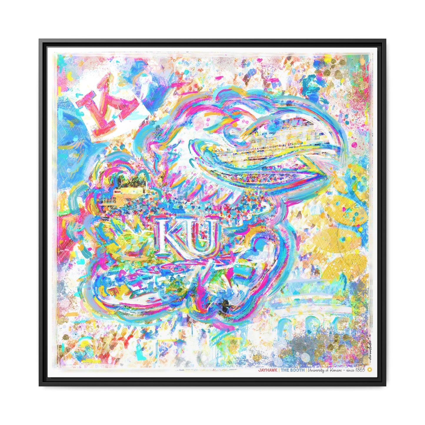 KU Jayhawk Art: Kansas Memorial Stadium Canvas Print