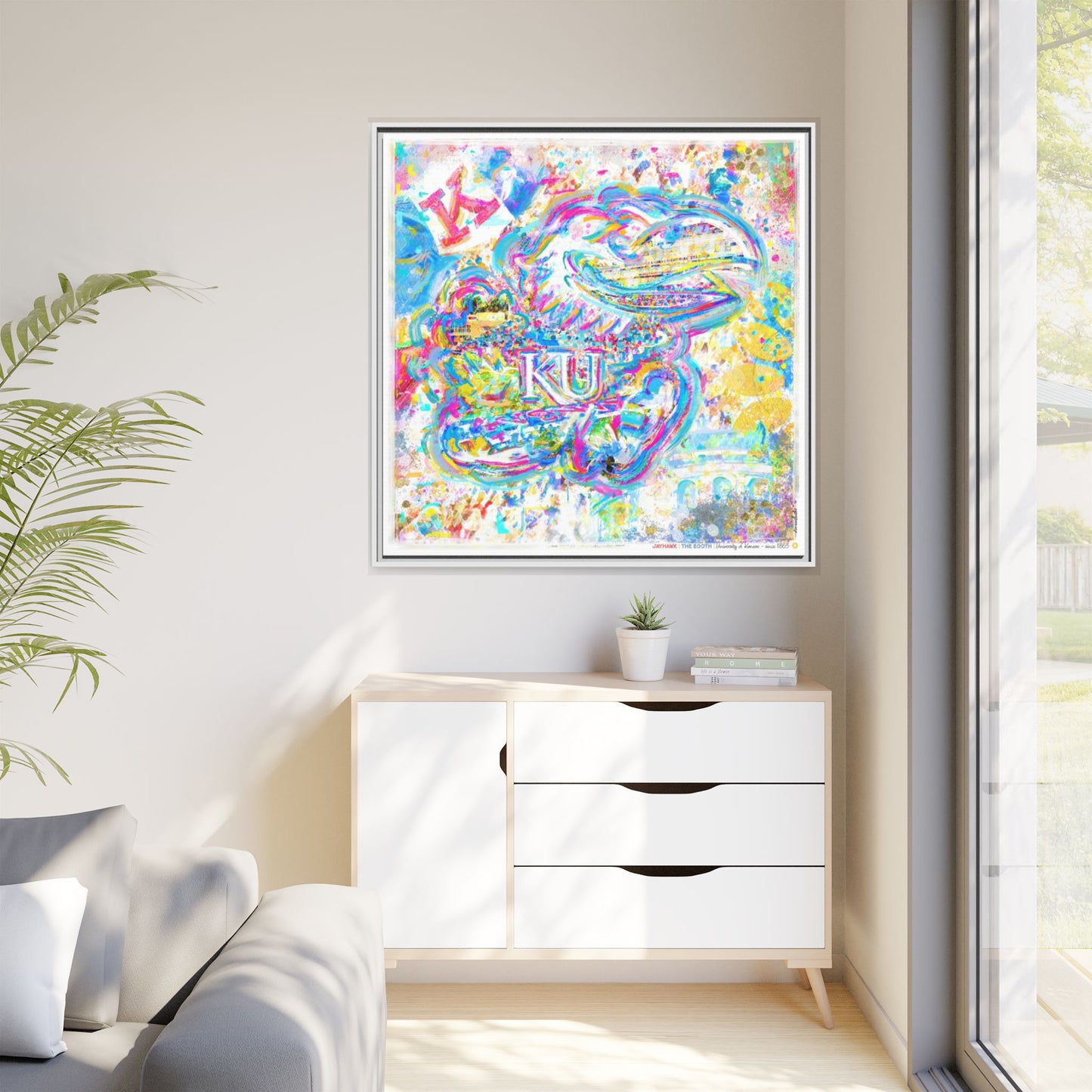 KU Jayhawk Art: Kansas Memorial Stadium Canvas Print