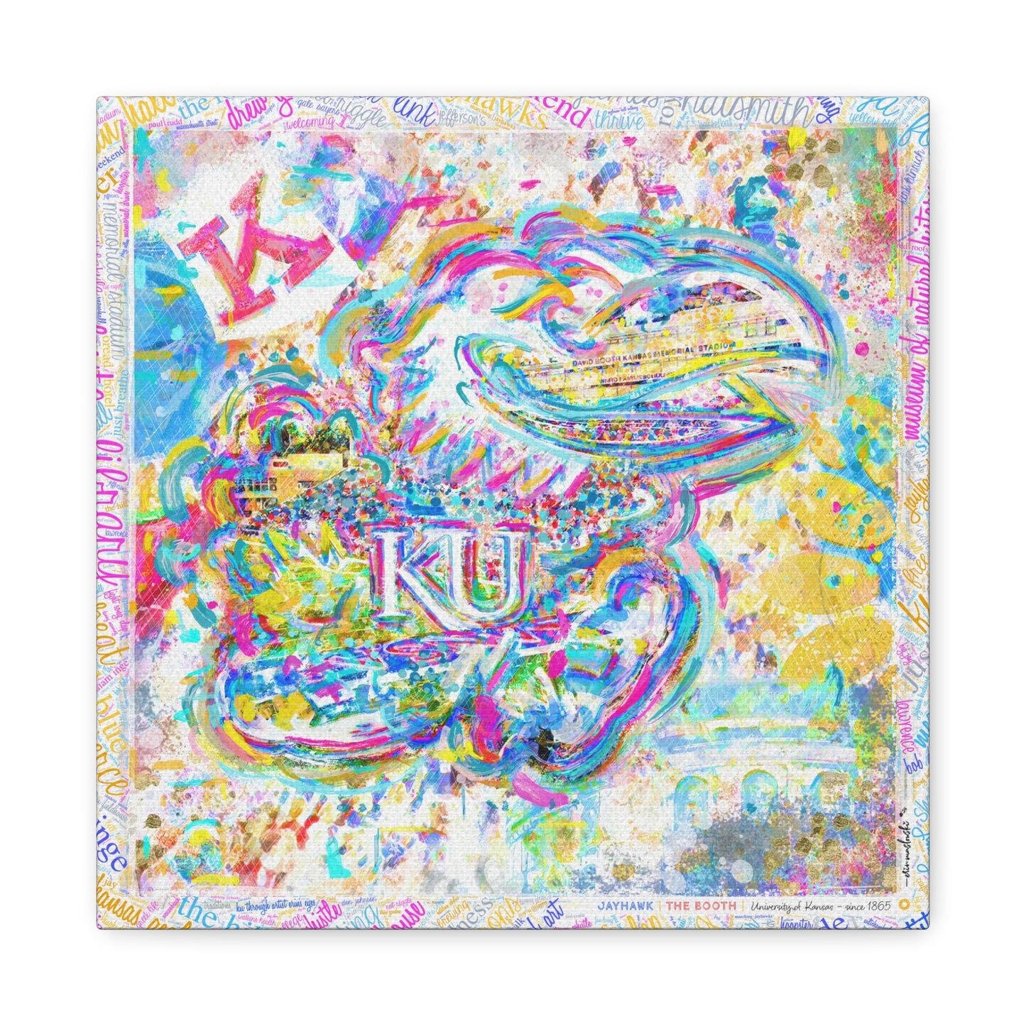 KU Jayhawk Art: Kansas Memorial Stadium Canvas Print