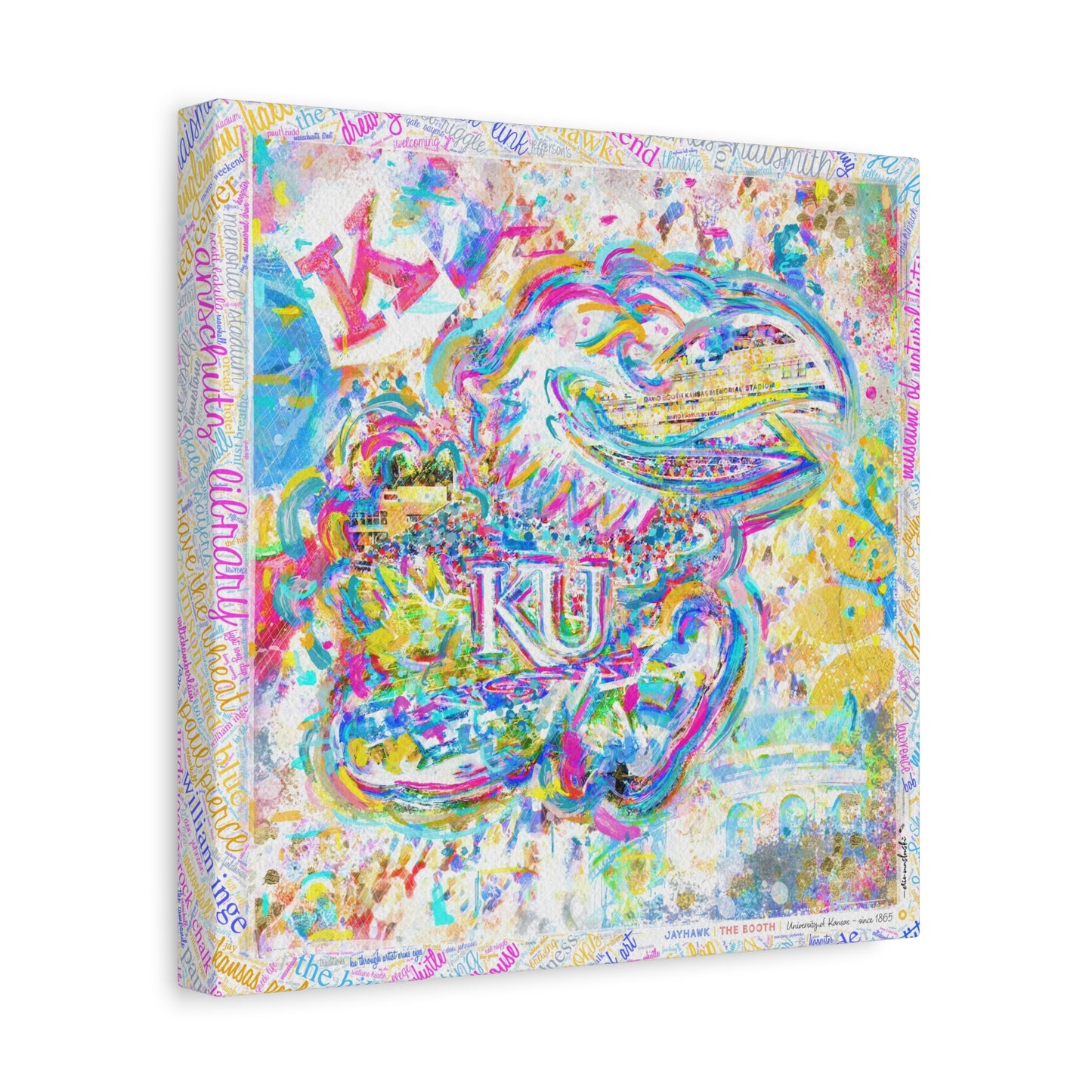 KU Jayhawk Art: Kansas Memorial Stadium Canvas Print