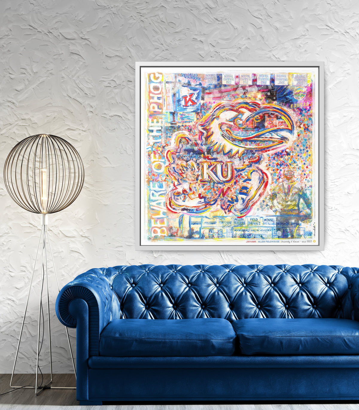 KU Jayhawk Allen Fieldhouse Art: University of Kansas Canvas Print