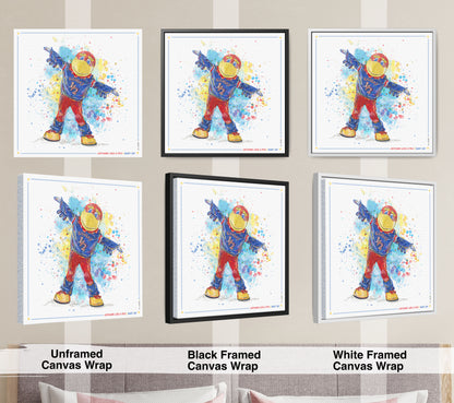KU Jayhawk Baby Jay Art: University of Kansas Canvas Print