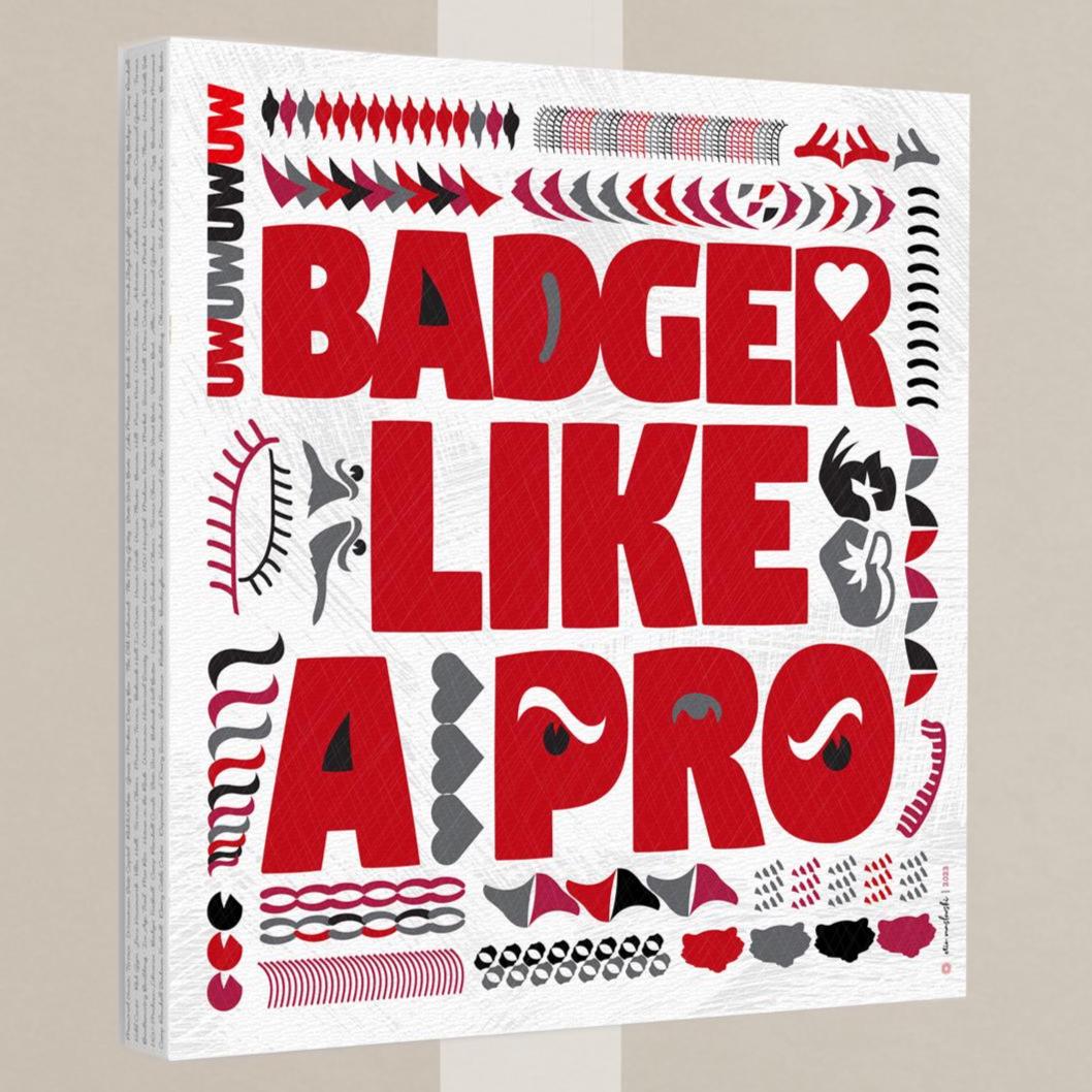 UW Bucky Badger Word Art Print: University of Wisconsin