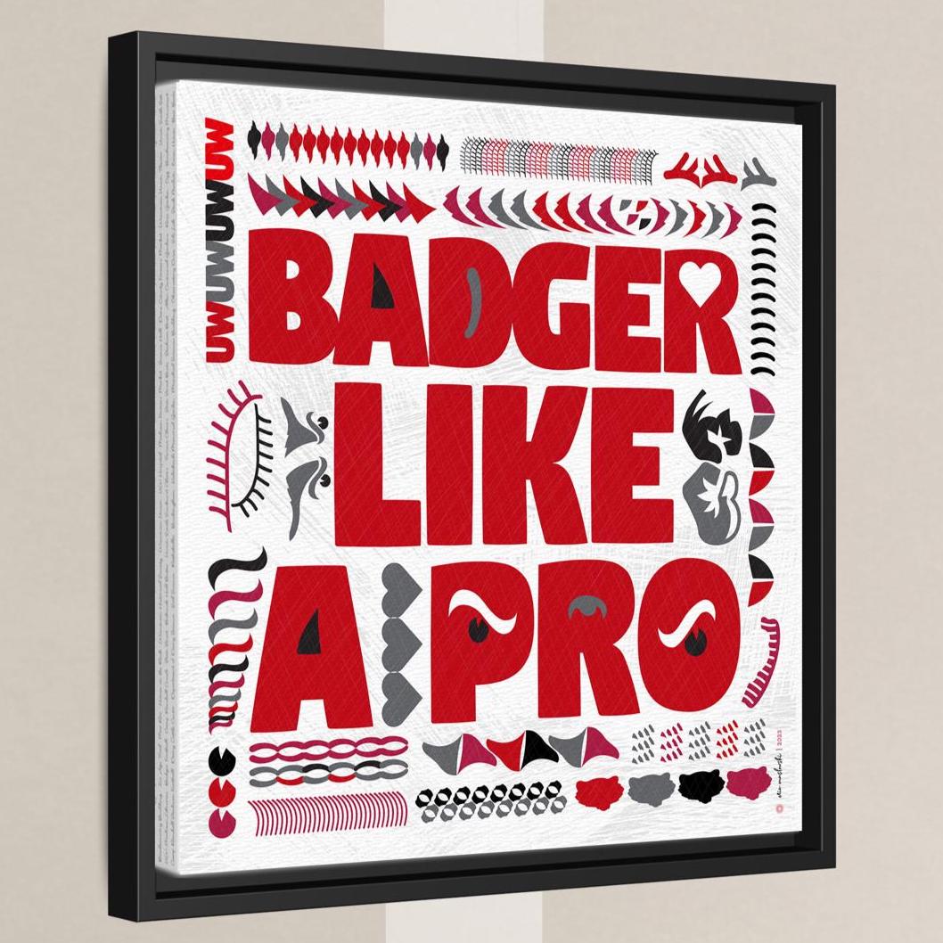 UW Bucky Badger Word Art Print: University of Wisconsin