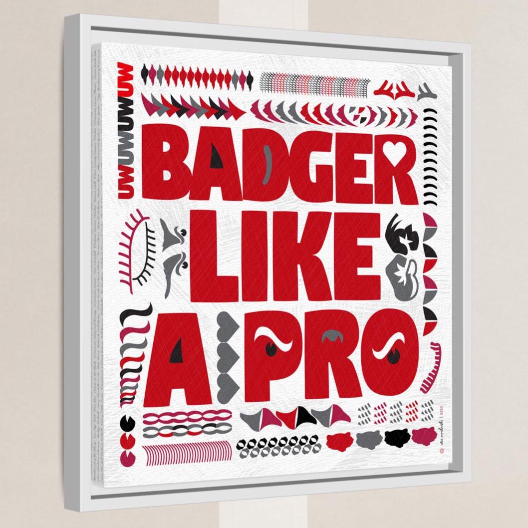 UW Bucky Badger Word Art Print: University of Wisconsin