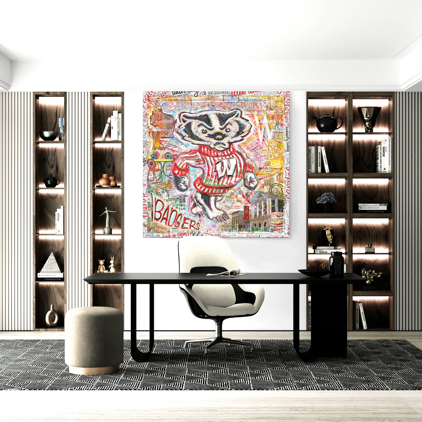 UW Bucky Badger Campus Art: Wisconsin Camp Randall Canvas Print