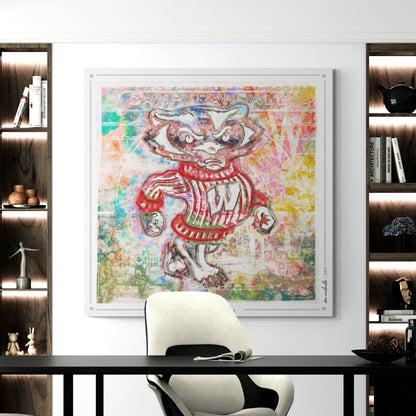 UW Bucky Badger Camp Abstract Art: Wisconsin Canvas Print