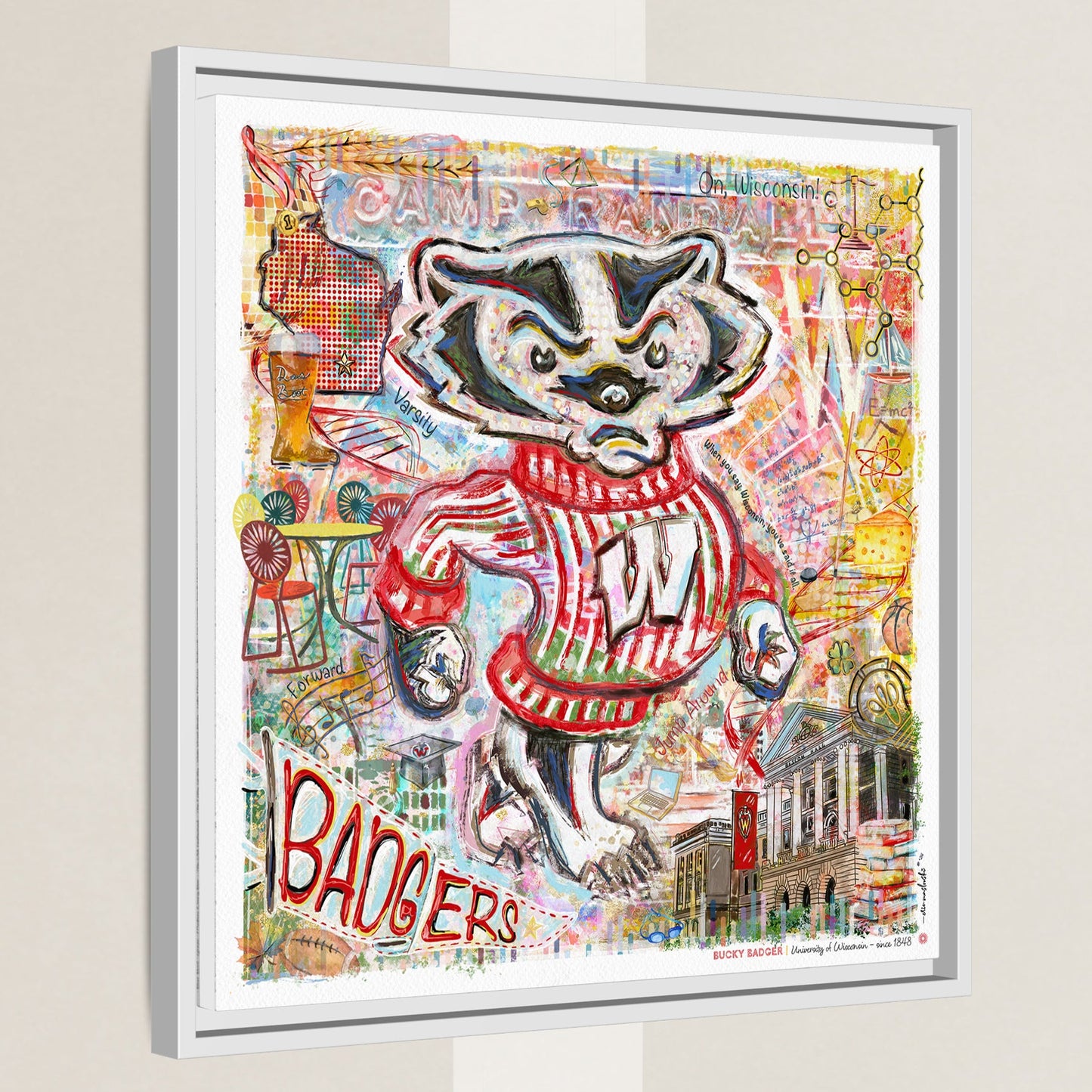 UW Bucky Badger Campus Art: Wisconsin Camp Randall Canvas Print