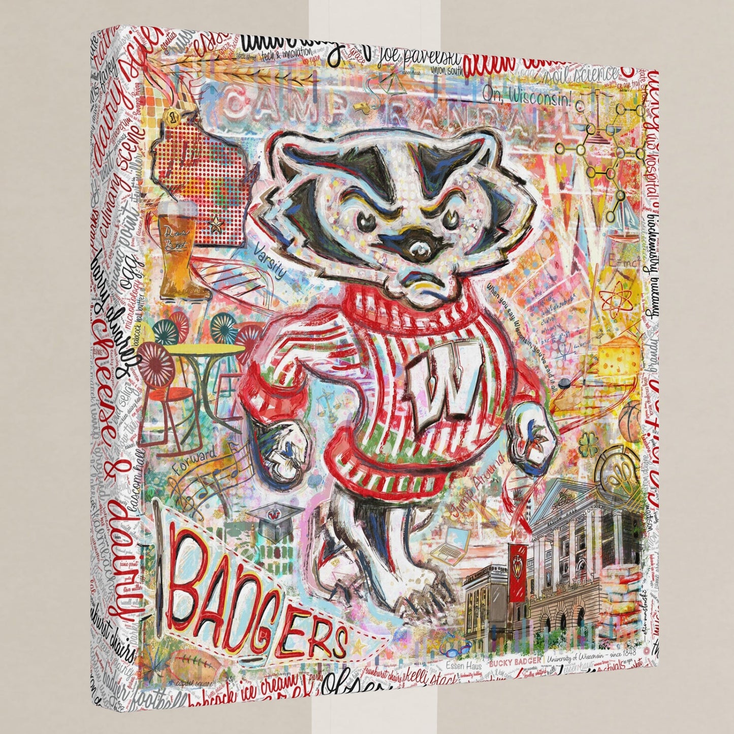 UW Bucky Badger Campus Art: Wisconsin Camp Randall Canvas Print