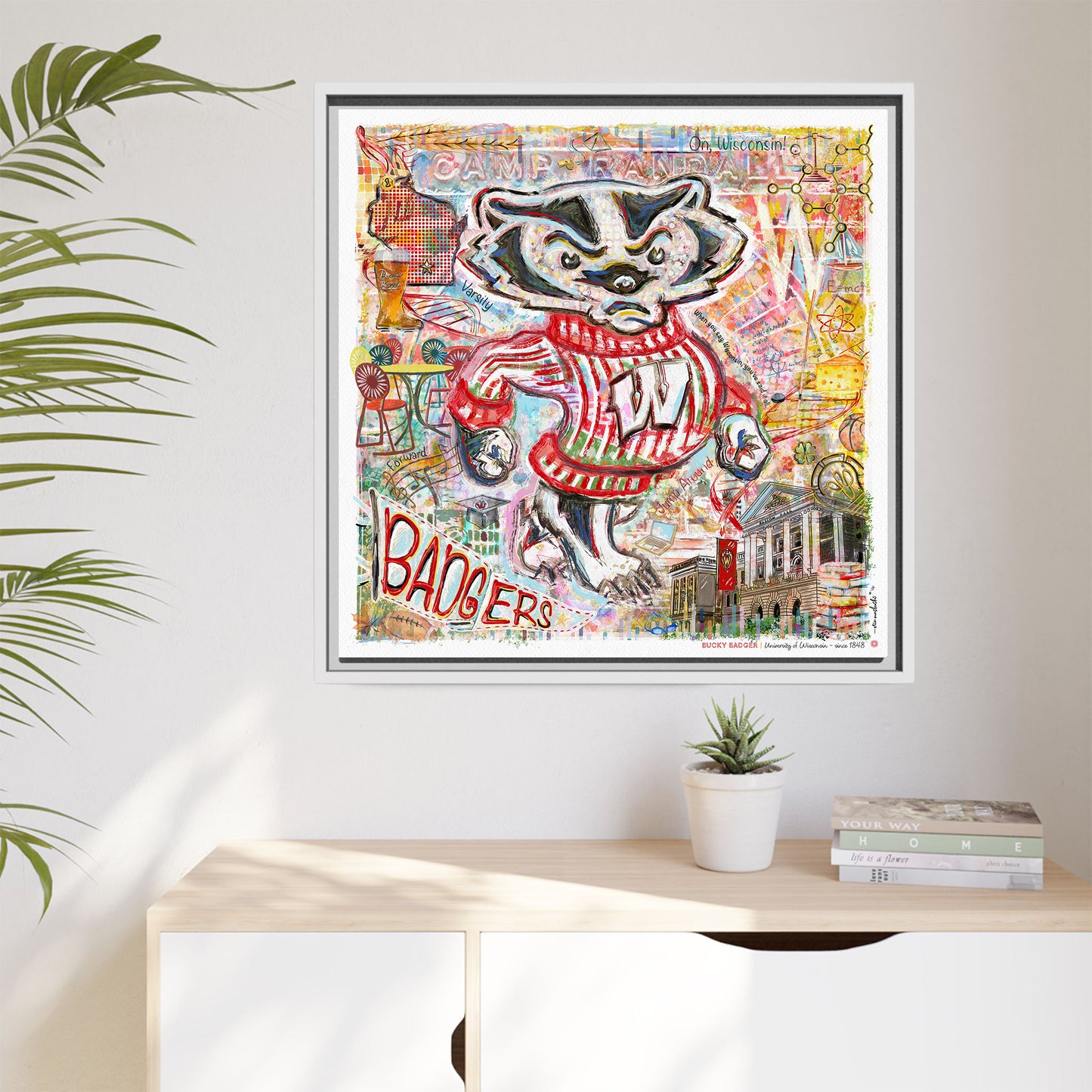 UW Bucky Badger Campus Art: Wisconsin Camp Randall Canvas Print