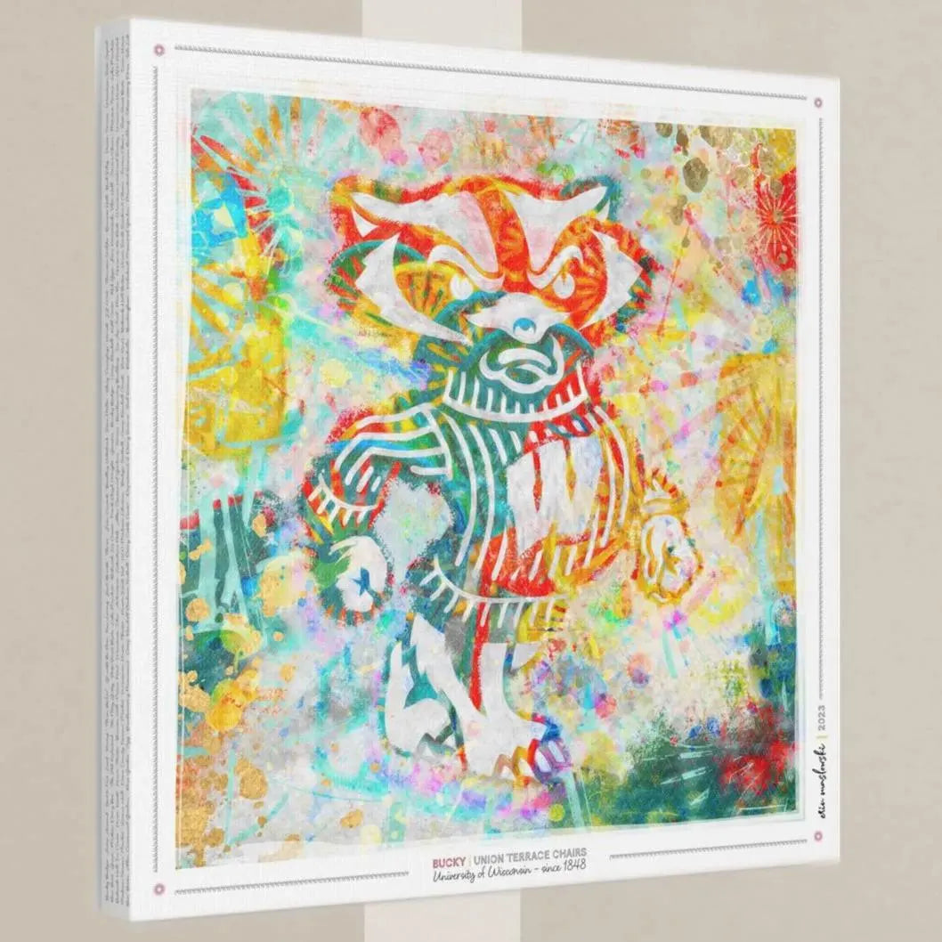 UW Bucky Badger Union Terrace Chairs Art: Wisconsin Canvas Print