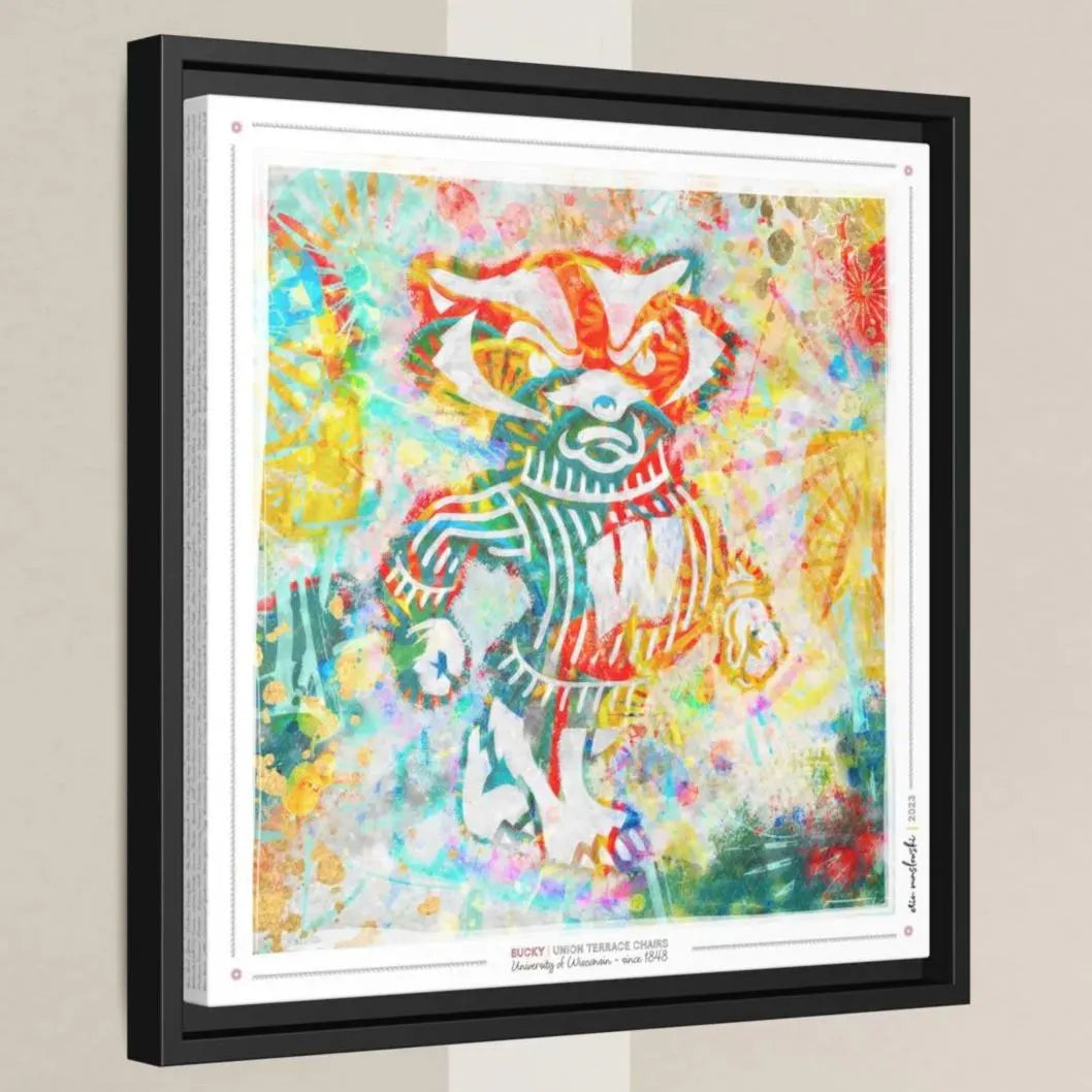 UW Bucky Badger Union Terrace Chairs Art: Wisconsin Canvas Print