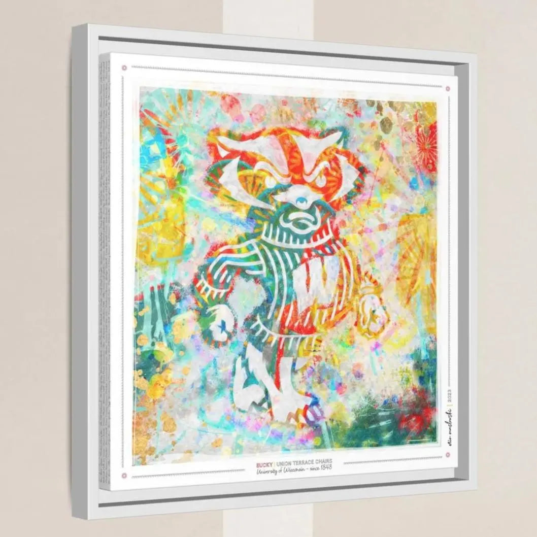 UW Bucky Badger Union Terrace Chairs Art: Wisconsin Canvas Print