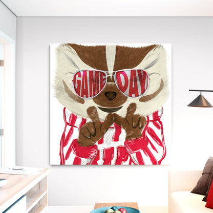UW Bucky Badger Game Day Art: Wisconsin "Throw the W" Canvas Print