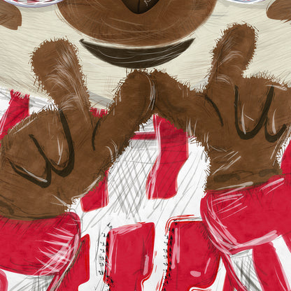 UW Bucky Badger Game Day Art: Wisconsin "Throw the W" Canvas Print