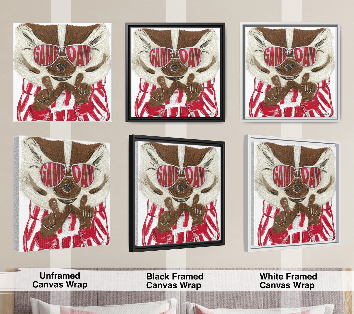 UW Bucky Badger Game Day Art: Wisconsin "Throw the W" Canvas Print