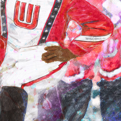 UW Bucky Badger Drum Major Art: Wisconsin Band Lead Bascom Hall Parade Canvas Print