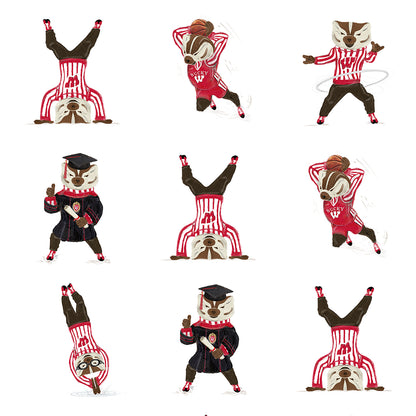 Bucky Badger Pattern Art: Wisconsin Mascot Moves Canvas Print