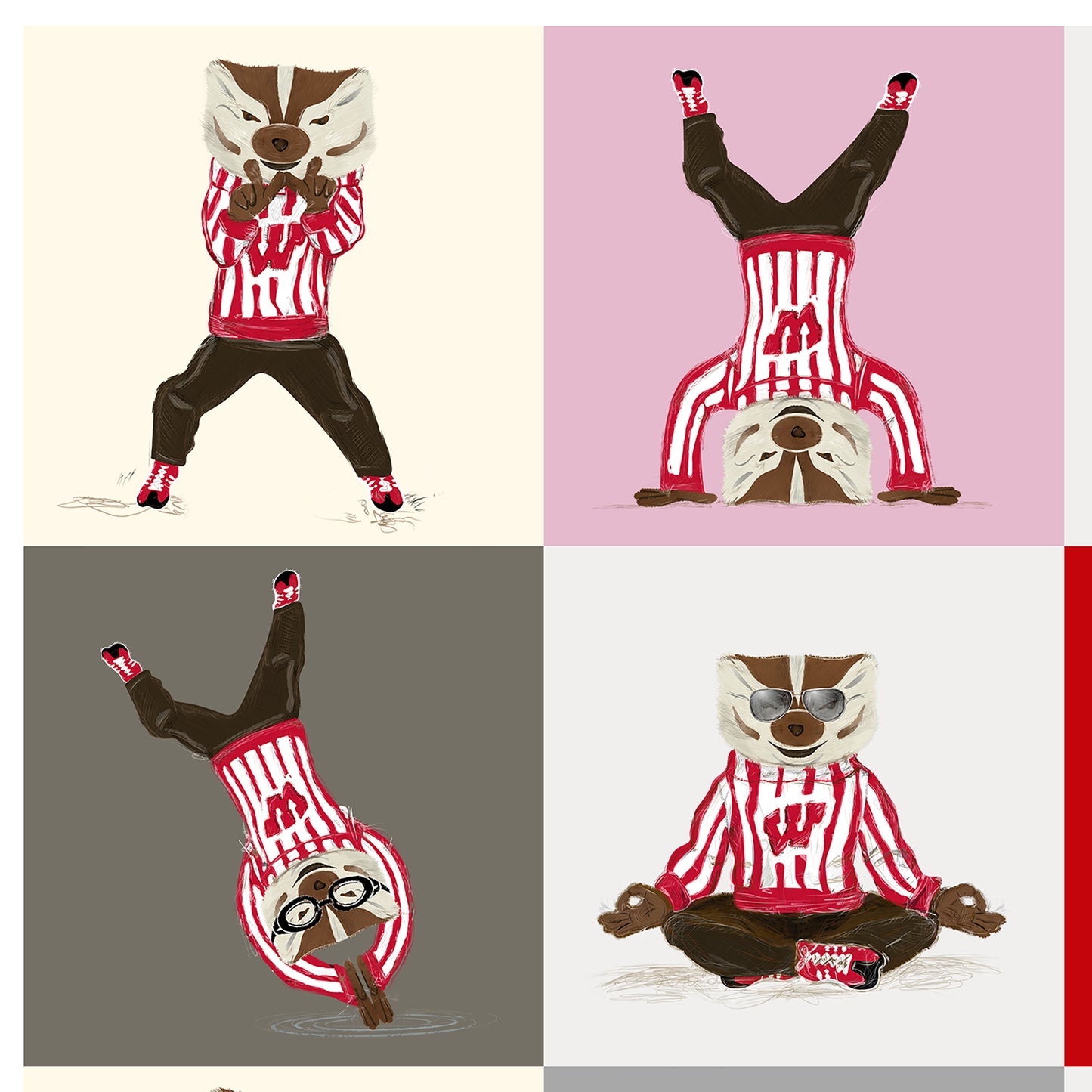 Bucky like a Pro | Pop Art Pattern | Wisconsin Badger