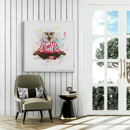 UW Bucky Badger Just Breathe Art: Wisconsin Splatter Paint Canvas Print