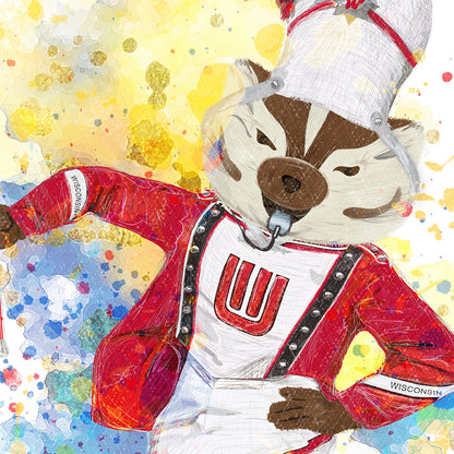 UW Bucky Badger Drum Major Art: Wisconsin Lead Canvas Print