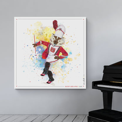 UW Bucky Badger Drum Major Art: Wisconsin Lead Canvas Print