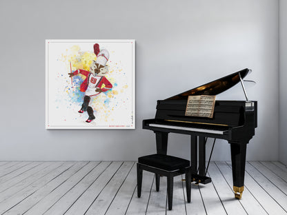 UW Bucky Badger Drum Major Art: Wisconsin Lead Canvas Print