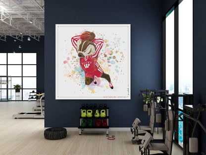 UW Bucky Badger Basketball Art: Wisconsin Sports Nut Canvas Print