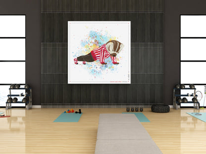 UW Bucky Badger Push-Ups Art: University of Wisconsin Strong Splatter Canvas Print