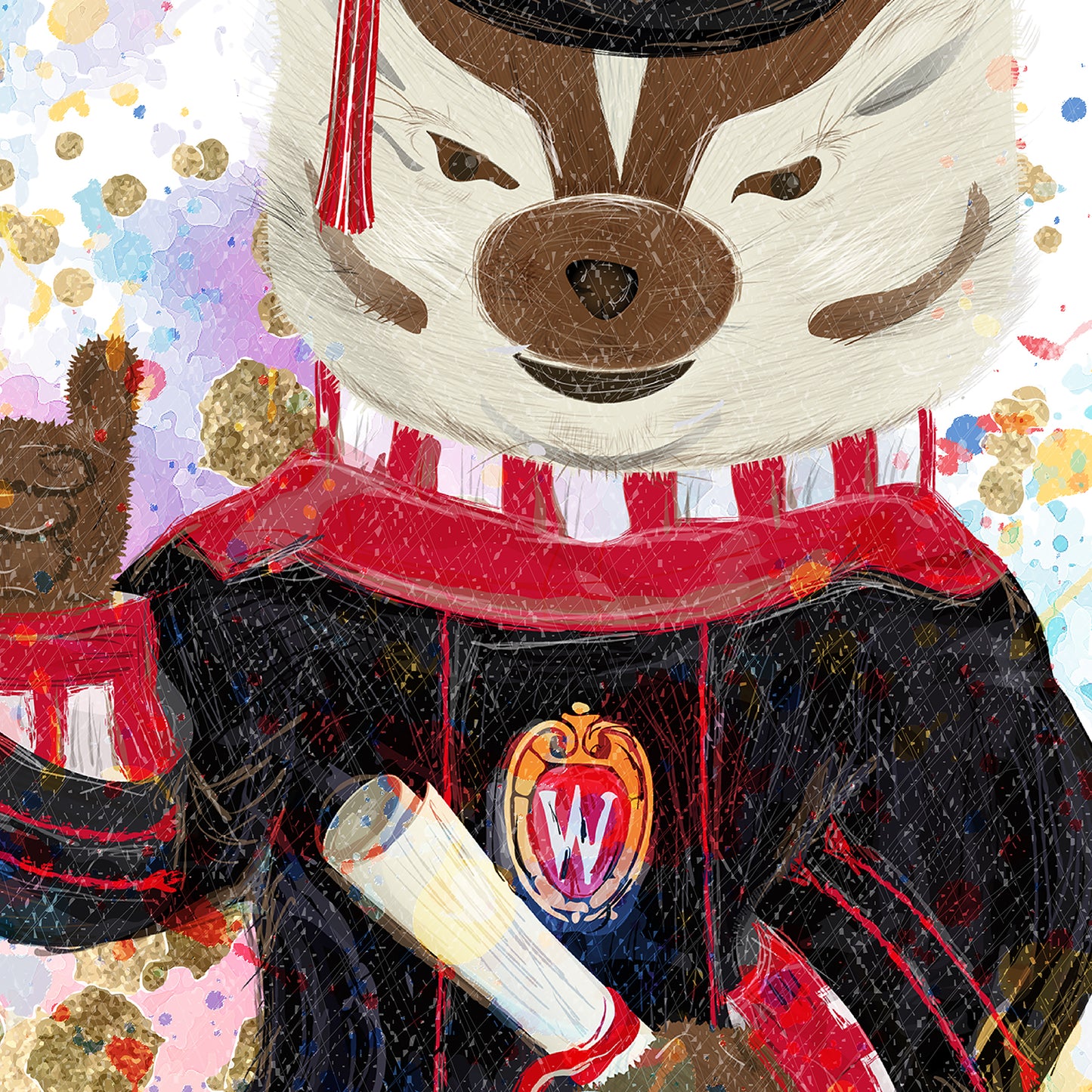 Bucky | Thrive | Wisconsin Badger Graduate | Canvas Print | No Frame Needed