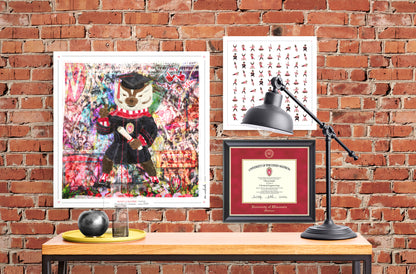 Bucky Badger Pattern Art: Wisconsin Mascot Moves Canvas Print