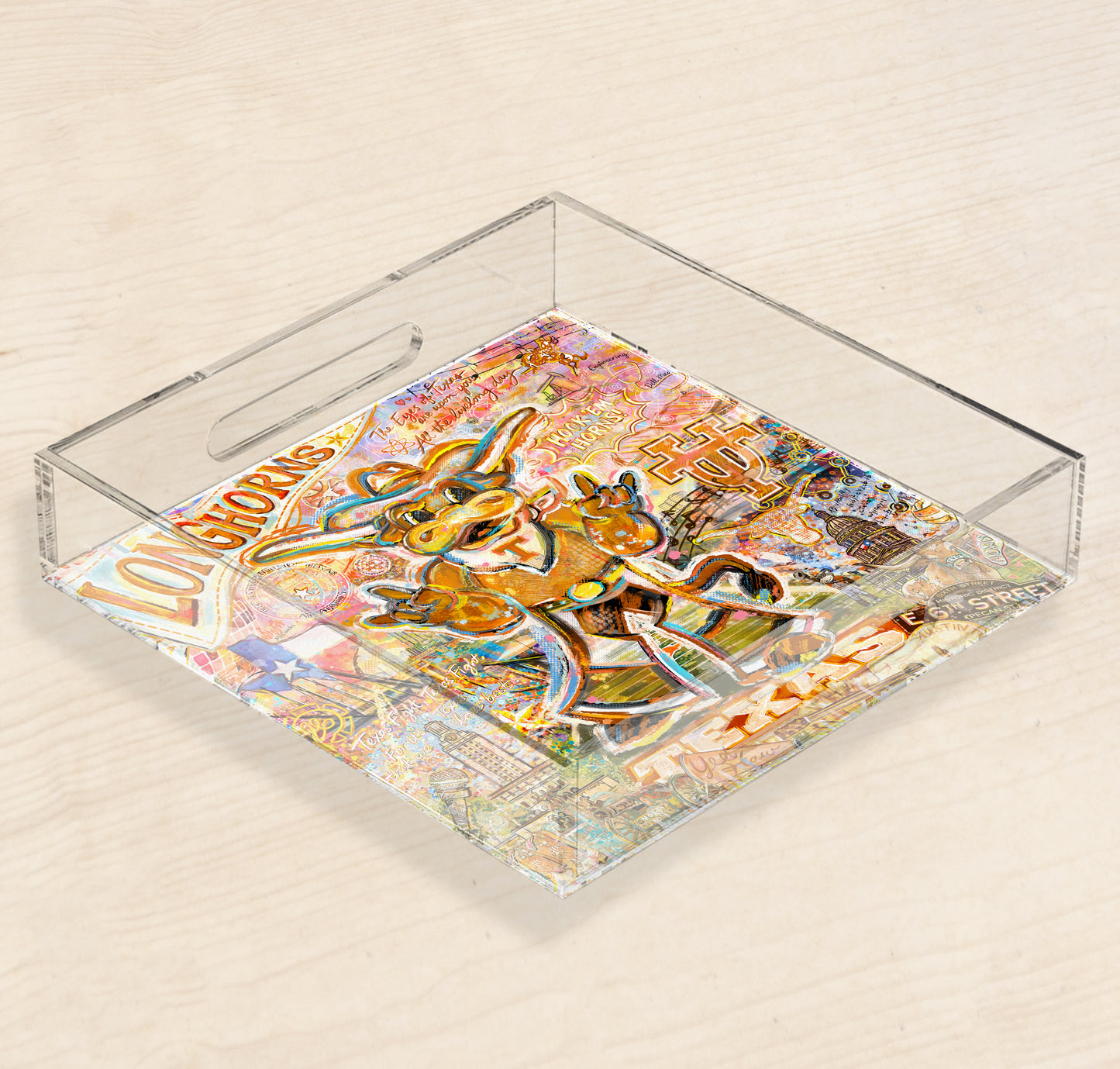 University of Texas at Austin Hook ‘Em Bevo Acrylic Tray