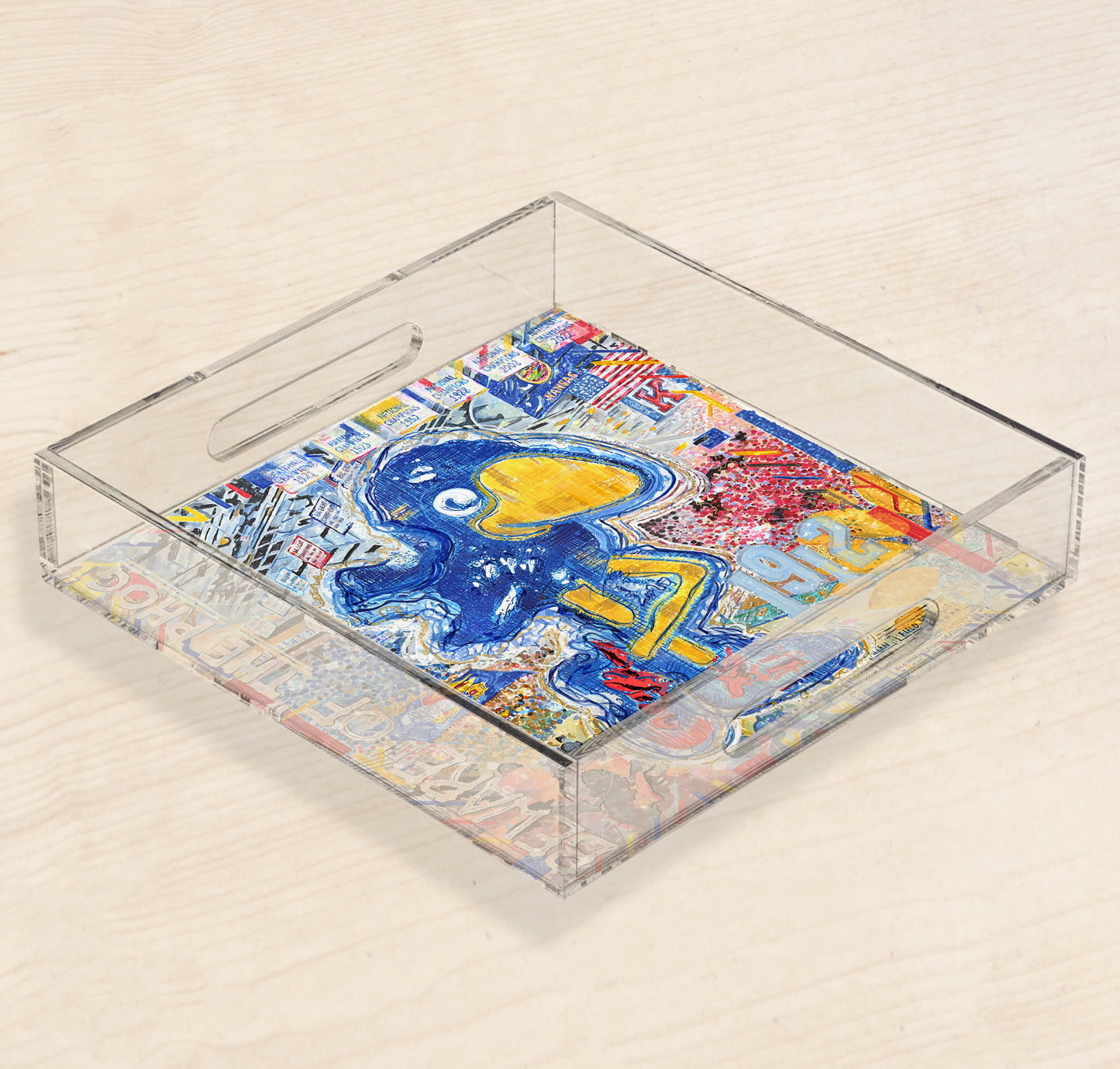 Kansas Jayhawk Acrylic Tray | Double-Sided Art Insert