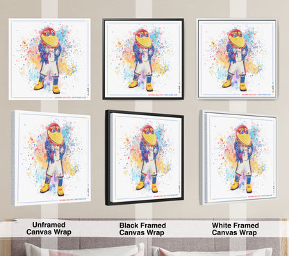 KU Jayhawk Fight Song Clap Art: Kansas University Splatter Paint Canvas Print