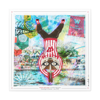 UW Bucky Badge Go with the Flow Art: University of Wisconsin Union Terrace Canvas Print