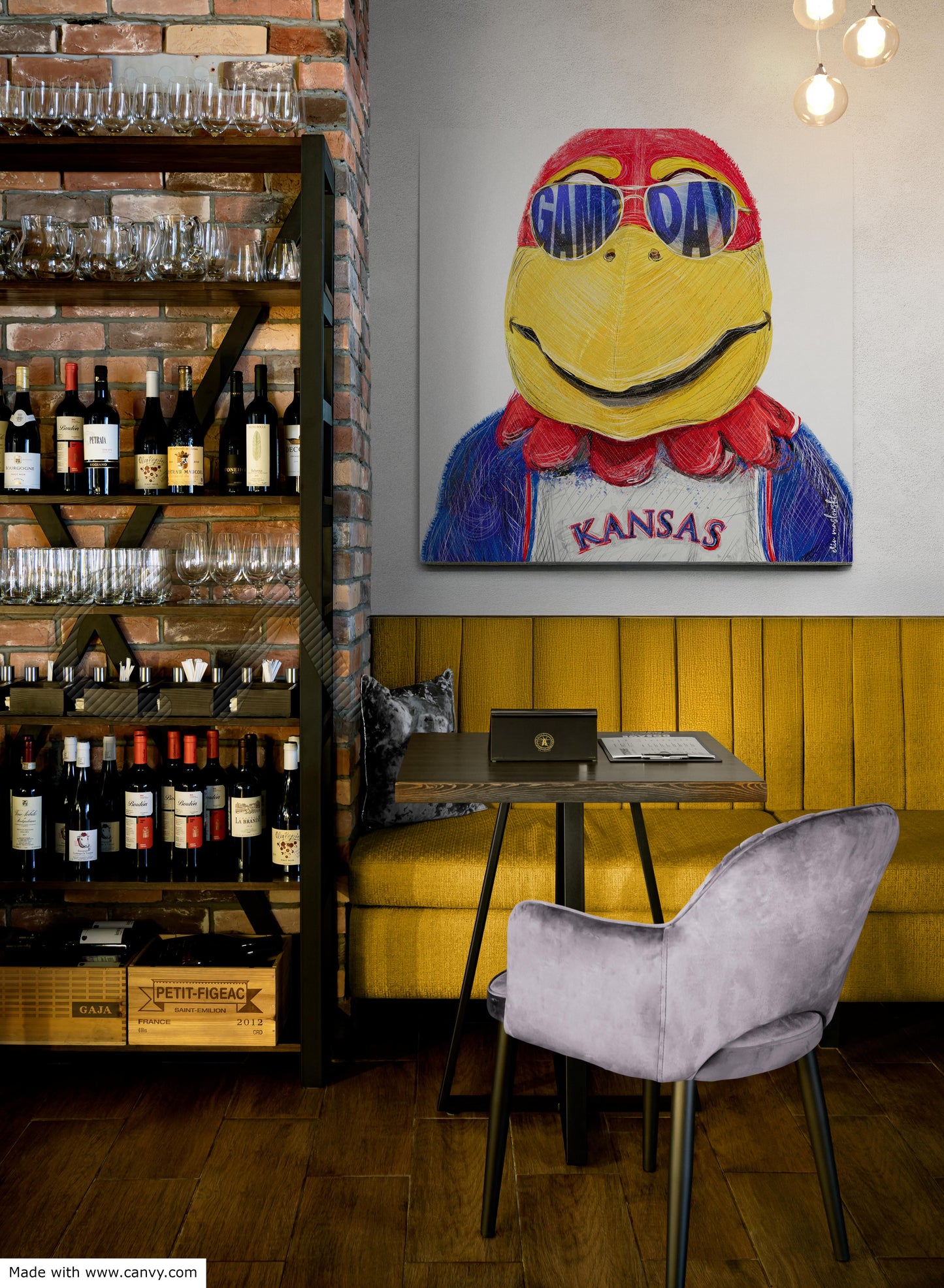 KU Jayhawk Game Day Art: University of Kansas Sunglasses Canvas Print