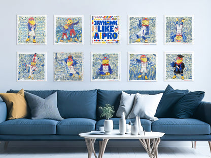 KU Jayhawk Hoopster Art: University of Kansas Basketball Sketches Canvas Print